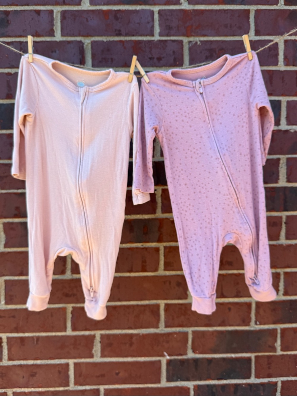 Cloud Island Pink Zip-Front Kids One-Piece Sleepsuit